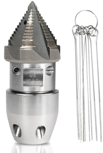 3/8 NPT avloppsjetter roterande munstycke – rostfritt stål, rengöringsmunstycke för dräneringsrör för 40 l/min högtryckstvätt rengöringsmunstycke (svart huvud)