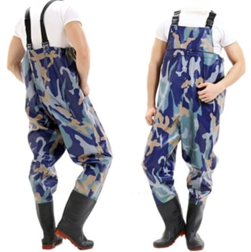 ARMERIAONLINE SINCE 1999 Scafandro Doppio PVC per Pescare Impermeabile Stivali da Pesca Trampolieri Lavoro da palombaro trampolieripesca Colore : Mimetico Taglia : 42