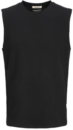 JACK & JONES Camiseta sin Mangas para Hombre Jorhydra Textura, Negro, L