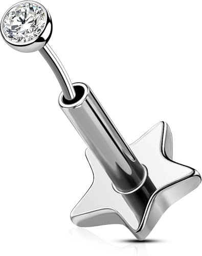 OUFER Body Piercing 16G Gioielli Piercing Helix in Titanio Orecchini Tragus Orecchini Schiena Piatta Stud Push-in Piercing all'Orecchio Stud per Helix Barra Cartilagine Piercing per Conchiglia Tragus