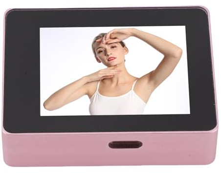 Gedourain Pantalla Selfie Magnética Inalámbrica Pantalla Clara para Vlog Transmisión en Grabación de Video Cámara Trasera, Soporte Ligero Portátil iOS para Creadores de Contenido (Rosa)