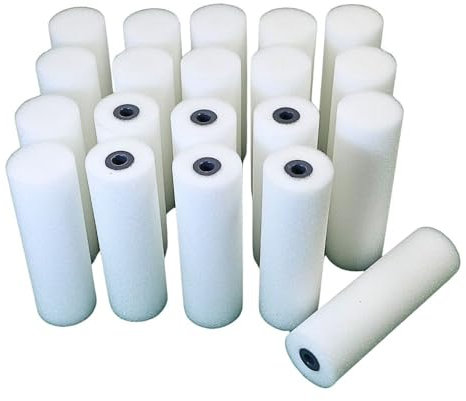 ROTIX -90210 Lot de 20 rouleaux de peinture de 10 cm de large en mousse fine des deux côtés droits pour surfaces lisses Rouleau de rechange pour rouleau à peinture