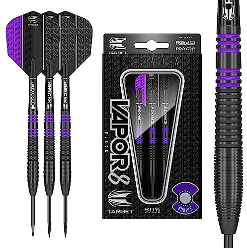 Target Darts Vapor8 Dartpfeile mit Stahlspitze, 21 g, Schwarz