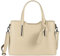 OBC Made IN Italy Damen Echt Leder Tasche Business Shopper Schultertasche Handtasche Ledertasche Umhängetasche Rindsleder Freizeittasche Beige