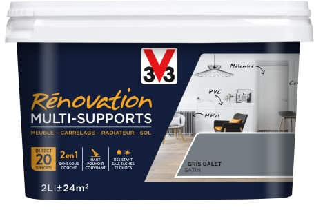 V33 Peinture rénovation multi-supports, Gris galet 2L