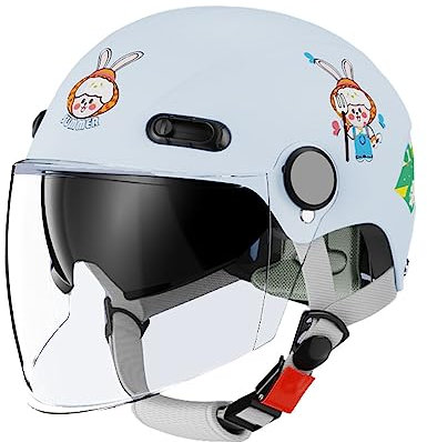 ACMEDE Kinderhelm Fahrradhelm mit mit Zwei Arten von Gläsern Robuster Kinder Helm Verstellbarer Skateboardhelm für Kleinkinder 6 bis 12 Jahren Radhelm Skaterhelm 52-57 cm Mädchen und Jungs