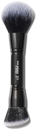e.l.f. Dual-Ended Cream + Powder Brush, Two-in-One Makeup Brush For Creating A Gorgeous, Airbrushed-looking Complexion, Vegan & Cruelty-free
