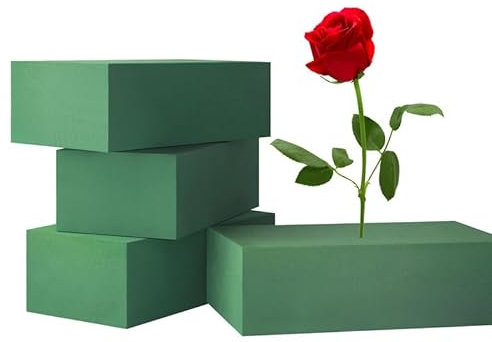 sanvpwsan 4pcs Floral Foam Polystyrene Blocks Bricks, Perfect Flower Foam Block Ideal for Floristry Supplies Artificial & Fresh Flowers, Weddings and Funeral Arrangements