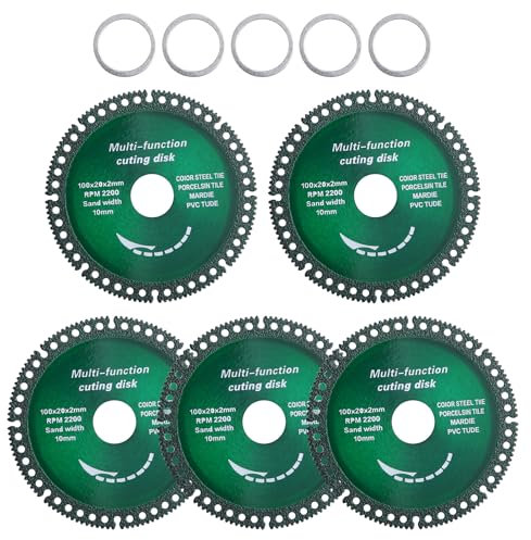LEONTOOL 5 Packs 4 Inch Indestructible Disc for Grinder 3/4 Angle Grinder Cutting Disc Multifunctional Cutting Saw Blade Cutting Discs for Smooth Cutting, Chamfering, Grinding of All Materials