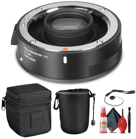Sigma TC-1401 1.4X Teleconverter for Canon EF (879101) Bundle: Lens Pouch, Soft Carrying Case, Full Cleaning Kit, Lens Cap Keeper
