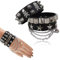 2 Stück Unisex Punk Besetztes Armband, Nietenarmband Punk Rock Armbänder Gothic Nieten Armband Manschette Verstellbare Armreif Halloween Nietenmanschette Rock Punk Armbänder Gothic Lederarmbänder