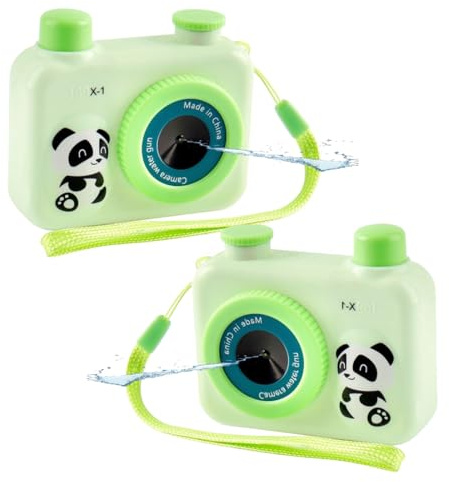 KQOZG 2 pezzi Set di Pistole per Acqua Premium, pistola ad acqua per fotocamera, Pistola Acqua Giocattolo per Bambini, Pistole ad Acqua per Feste in Spiaggia (Verde)
