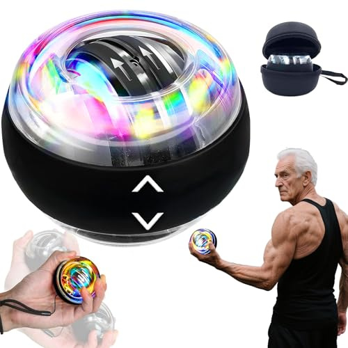 Gyro Ball, Forearm Strengthener, 2026 New Upgrade Colorful Lights hand Trainer for Sports and Rehabilitation, Powerball for Strengthen Arms, Fingers, Bones and Muscles