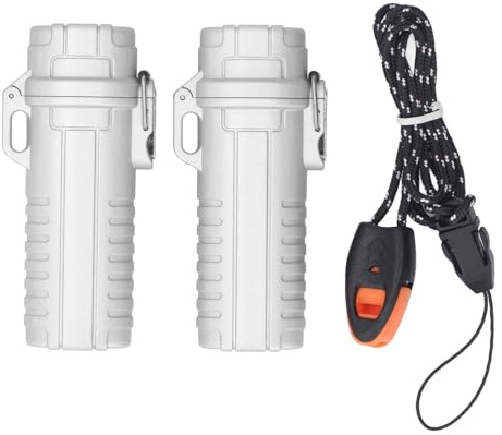 Tube de rangement en plastique étanche, 2 pièces, conteneur Portable scellé, pour clés, anneaux, boucles d'oreilles, étui pour voyage de Camping en plein air (Argent)
