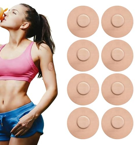 25 Pcs Freestyle Libre 2 Sensor Cover, Waterproof Sensor Covers for Libre 1/2/3, Sweat-resistant Continuous Glucose Monitor Adhesive Patch Adhesive Patches, CGM Overpatch Tape Without Hole(Beige)