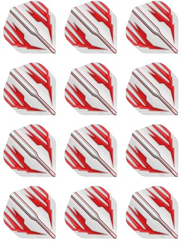 Hardcore radikal vit och röd extra tjock standard dart-flights – 4 uppsättningar per paket (totalt 12 pilflygningar)
