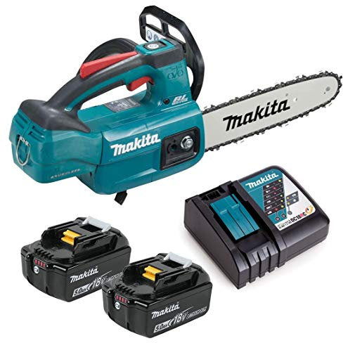 Makita DUC254RTE 18 V LXT schnurlose bürstenlose 25 cm Kettensägen-Obergriff 2 x 5,0 Ah