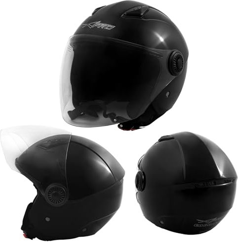 Casque avec Visière Longue Moto Scooter Quad Jet ECE 22-06 Noir L