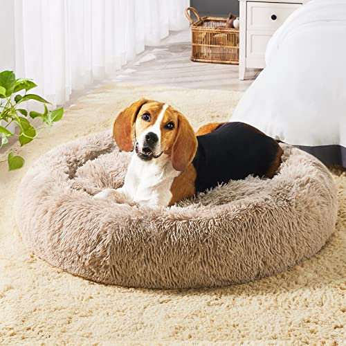 Western Home Hundebett Run, Katzenbett Flauschig, Hundekissen Kleine Hunde,Hundebett Waschbar,Hundekorb,Katzenkorb Zum Schlafen 76 cm,Braun