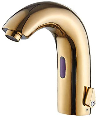 Infrarot Sensor Wasserhahn warm und kalt Automatisch Mischbatterie waschtischarmatur für bad für Badezimmer-Gold