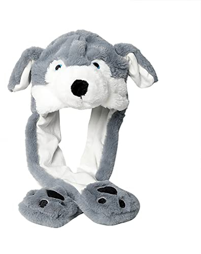 Uposao Funny Plush Bunny Hat Girls Animals Ear Moving Jumping Hats Unisex Funny Cosplay Birthday Christmas Easter Gifts Novelty Women Girl Boy