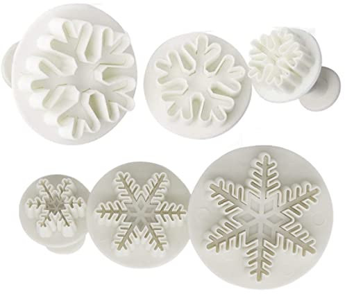 6Pcs Tool for Craft Biscuit Fondant Cookie Cutter Cupcake Decorating Fondant Mould Snowflake Cake Decorating Tools for Baby Shower Party Wedding Birthday for Cake Decoration Christmas