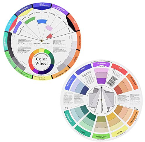TSLRSA Color Wheel - 2 Stück farbmischrad, farbrad, farbkreis drehscheibe, Pocket Colour Wheel, für Malen, Design und Makeup(14 * 14cm)
