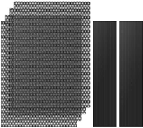 MoKo 400x300 mm DIY Filtro de Polvo para Caja de Computadora, 4 PZS Rejilla Antipolvo de PVC Malla de Filtro PC Ultrafina, Bricolaje Cubierta Antipolvo Recortable para Ventilador de Ordenador, Negro