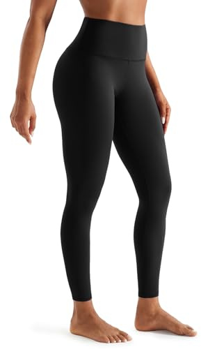 PERSIT Women's Gym Leggings - Tummy Control, High Waisted Compression Black Running Workout Sports Leggings Yoga Pants for Women - 28 Inches Black M
