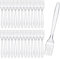 200 Pezzi Forchette Plastica Trasparente, Riutilizzabile Posate, Forchettine da Dolce per Feste Celebrazioni Potluck Picnic Campeggio