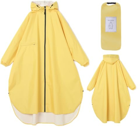 Ynport Crefreak Femmes Long Imperméable Manteaux de pluie Léger Poncho Packable Extérieur à Capuchon Vêtement de Pluie Coupe-vent Avec Manches et Poche