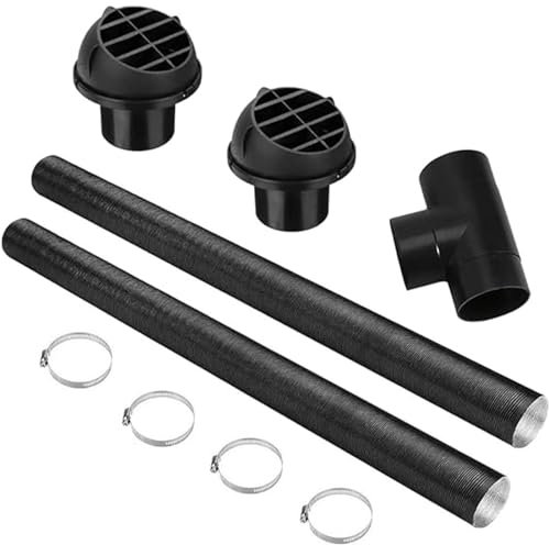 9 Stück T-Typ Dieselheizung Zubehör, 75mm Automobil-Heizungsrohr, Standheizung Diesel Kit, Automobil-Heizung, Zusatzheizung Heißluftauslass Entlüftung Schlauchschellen-Kit