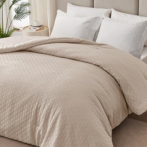 Whale Flotilla Edredón de Microfibra 300GSM, 200 x 200 cm, Edredón Cálido y Suave para Cama de 2 Plazas, Transpirable, Cómodo para 4 Estaciones, Beige