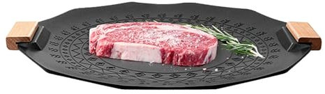 Generisk grillpanna, multigrillpanna | grillpress, köksredskap, spisplatta för camping vid öppen eld, rökfri grillplatta för griskött, ramen och grillad soba