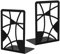 Hwtcjx 1 Pares Sujetalibros, Metal Sujeta Libros, Sujeta Libros Estanteria, Sujetalibros Estanteria,Antideslizante Sujetalibros Apoyalibros,Sujetalibros para Libros Gruesos,12x9.5x17.5cm(Negro Lineas)