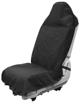 DXNQ Waterproof Car Towel Seat Cover, Sweating Non-Slip Premium Towel Carseat Cover Protector, Universal Soft Machine Washable Car Truck SUV Front Seat Cover for Gym Workout Beach Hiking (Black)