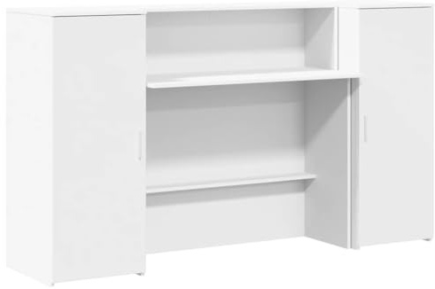 vidaXL Scrivania per Reception Bianca 180x50x103,5 cm in Legno Massello