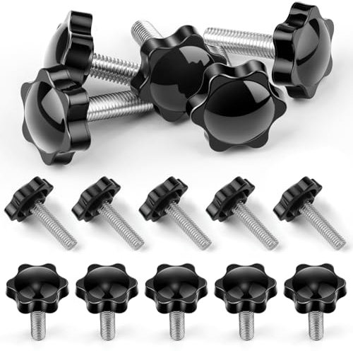 GlasFlength 15 Stück Sterngriffschraube M8x30mm Rändelschraube Sterngriffmutter Sternkopfschraube Flügelschraube M8 für Werkzeugmaschine Maschine Anziehen Geräte Instrumentierung Haushaltsgeräte