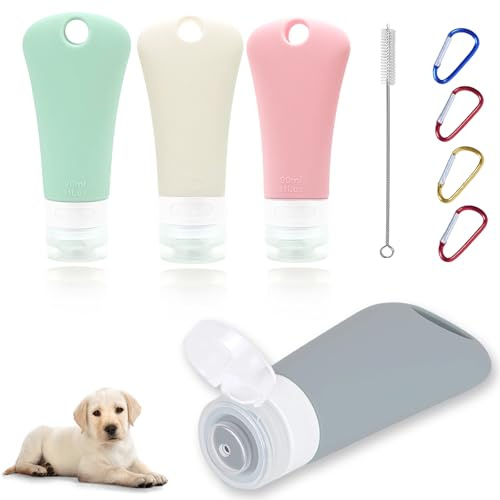 Beojonvy Pack of 4 Food Tubes for Filling Dogs, 90 ml Liver Sausage Dog Tube, Silicone Travel Bottles, Reusable Food Tubes for Dogs Dog Training as a Reward