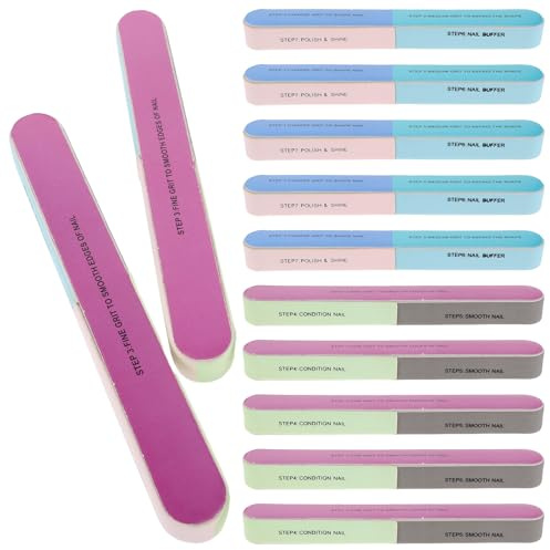WEKADRIN Set 20 Pezzi Lime per Unghie Acriliche e Blocchi di Lucidatura a 7 Funzioni Strumenti per Modellare Levigare e Lucidare Unghie Kit Professionale per Manicure a Casa e Salone