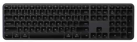SATECHI Teclado Bluetooth Slim EX3 con Keypad Numérico, QWERTY US, Negro