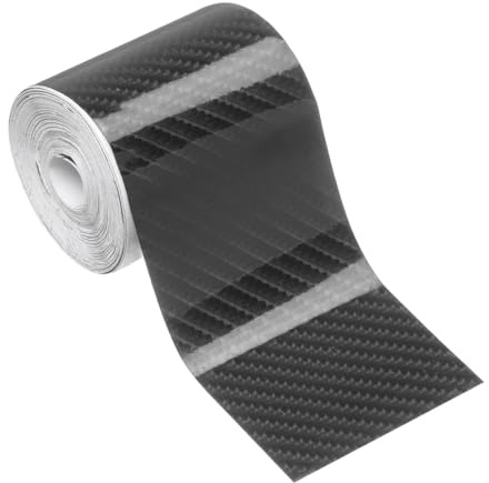 WUFKOP 1 Rotolo Pellicola Protettiva Auto in Fibra di Carbonio, Pellicola Auto Adesiva Effetto Carbonio da 5 cm x 10 m per Protezione e Decorazione di Paraurti, Portiere e Interni
