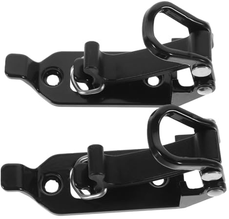 DECOMELODY Lot de 2 Supports de Fixation Métalliques pour Galerie de Toit de Voiture, Porte-Pelle Pliable en Métal Noir, Adaptés pour Murs et Barres de Toit, Installation Sécurisée