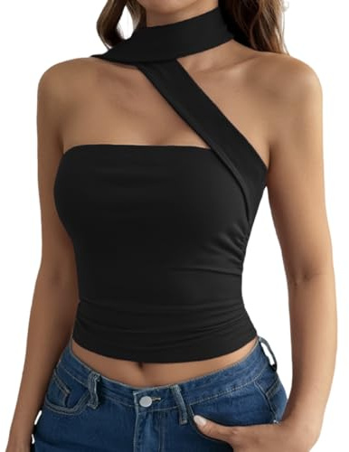 Bcenoilua Bandeau Tube Top Femme Été sans Manches Débardeurs Haut Y2k Slim Fit Crop TopsMoulantes Cami Top Décontracté Camisole sans Bretelles Streewear