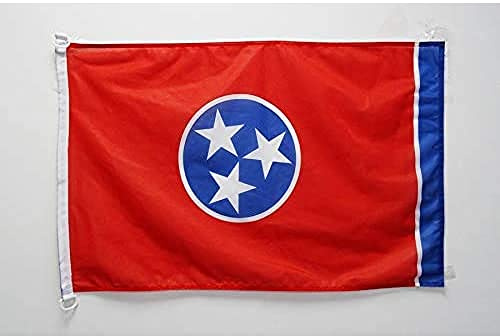 AZ FLAG Pavillon Tennessee 90x60 cm Maille Bloquée Anneaux Plastique | Usage extérieur et nautique Pavillon nautique de l'état américain du Tennessee avec anneaux en plastique polyester maille