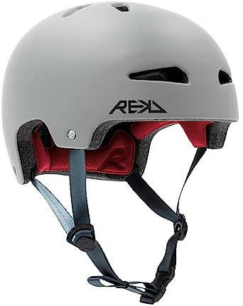 REKD Ultralite In-Mold Helmet Fully Certified with Adjustable Padding, For All Action Sports, Grey 53-56cm