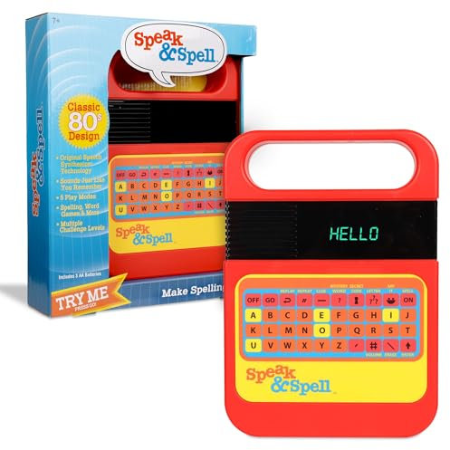 Retro | Speak & Spell Electronic Game | Classic Retro Interactive Toy, Educational Learning System For Boys & Girls Ages 7+ | Basic Fun 09624