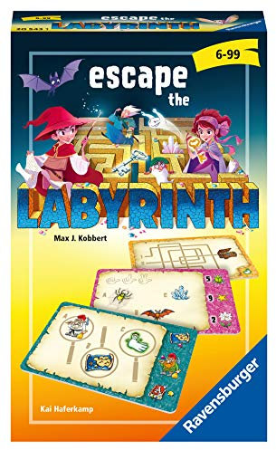 Ravensburger 20543 - Escape The Labyrinth, Mitbringspiel für 1-4 Spieler, ab 5 Jahren, kompaktes Format, Reisespiel