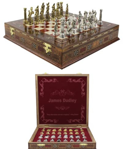 Antochia Crafts 27,9 cm individuelles Schach-Set – personalisierbar. Geschenkidee für Sohn, Ehemann, Vater, zum Geburtstag, Jahrestag, Weihnachten.