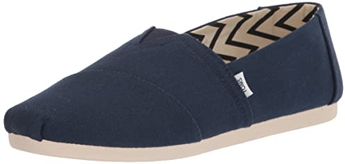 TOMS RECYCLED COTTON ALPARGATA herr Loafer platt Espadrille, Marinblå, 46 EU